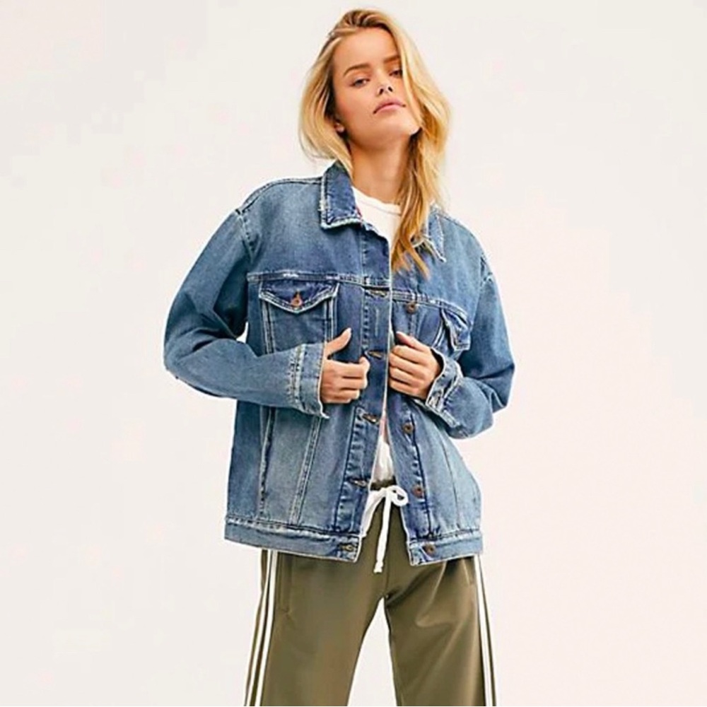 Free People Ramona Cotton Denim Trucker Jacket (NWOT)